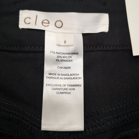 NWT Cleo Ladies Size 8 Slimming Panel Butt Lift Black Slim Capri Pants - Picture 3 of 13
